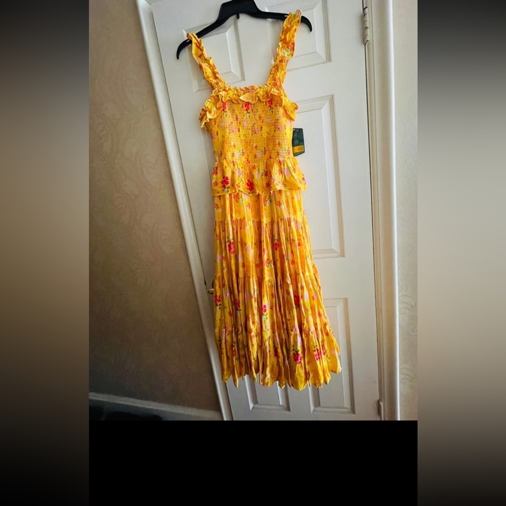 Disney dress by color me Courtney , yellow dress Size L